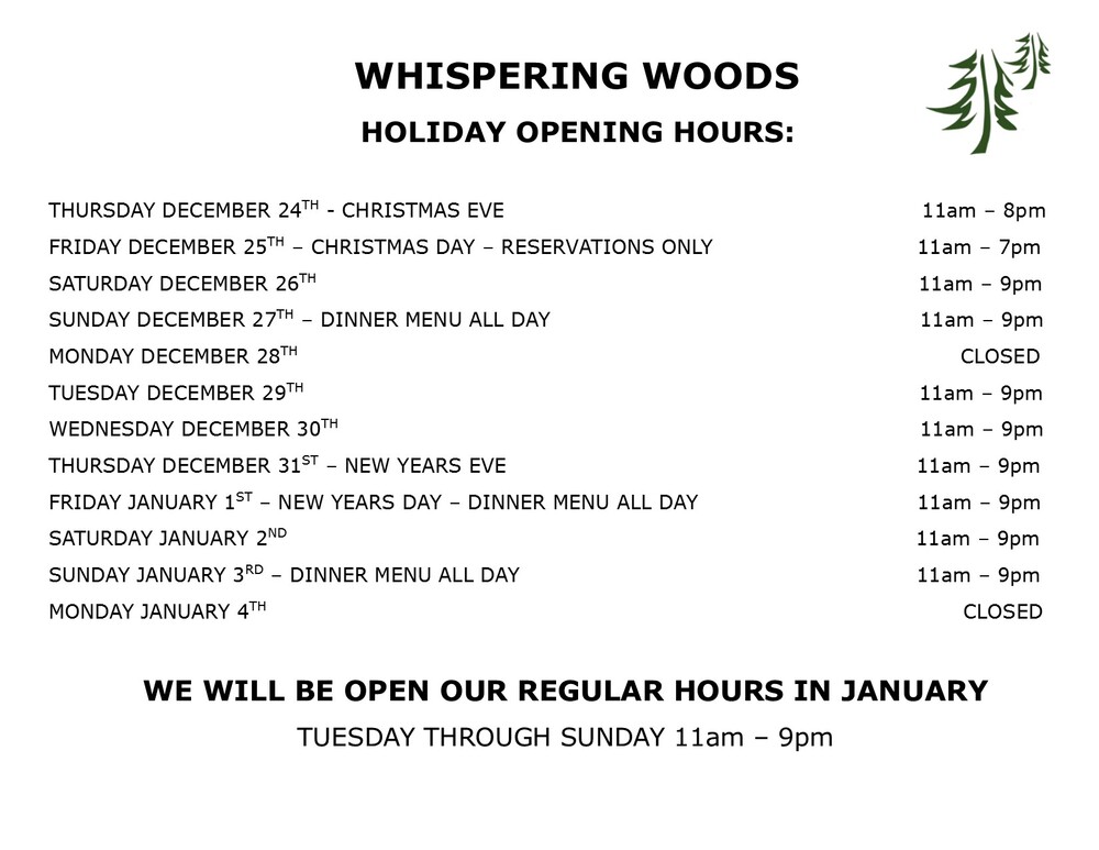 holiday hours 