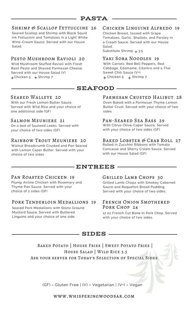 Dinner Menu Page 3