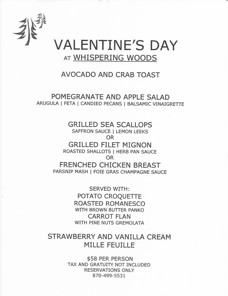 Valentine menu